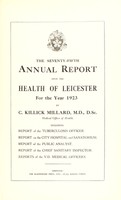 view [Report 1923] / Medical Officer of Health, Leicester Borough.