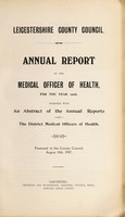 view [Report 1906] / Medical Officer of Health, Leicestershire / County of Leicester County Council.