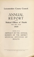 view [Report 1919] / Medical Officer of Health, Leicestershire / County of Leicester County Council.