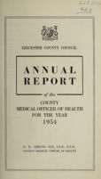 view [Report 1954] / Medical Officer of Health, Leicestershire / County of Leicester County Council.