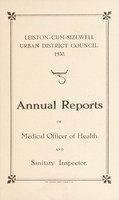 view [Report 1930] / Medical Officer of Health, Leiston-cum-Sizewell U.D.C.