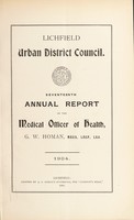 view [Report 1904] / Medical Officer of Health, Lichfield U.D.C.