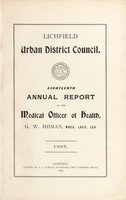 view [Report 1905] / Medical Officer of Health, Lichfield U.D.C.