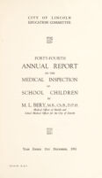 view [Report 1951] / School Medical Officer of Health, Lincoln.