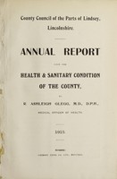 view [Report 1915] / Medical Officer of Health, County Council of the Parts of Lindsey (Lincolnshire).