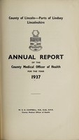view [Report 1937] / Medical Officer of Health, County Council of the Parts of Lindsey (Lincolnshire).