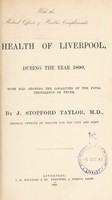 view [Report 1890] / Medical Officer of Health, Liverpool City.