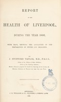 view [Report 1892] / Medical Officer of Health, Liverpool City.