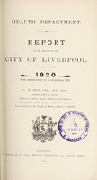 view [Report 1920] / Medical Officer of Health, Liverpool City.