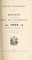 view [Report 1925] / Medical Officer of Health, Liverpool City.