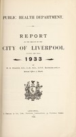 view [Report 1933] / Medical Officer of Health, Liverpool City.