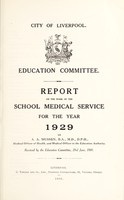 view [Report 1929] / School Medical Officer of Health, Liverpool.