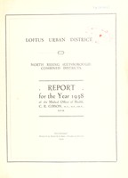 view [Report 1938] / Medical Officer of Health, Loftus U.D.C.