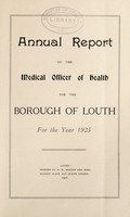 view [Report 1925] / Medical Officer of Health, Louth Borough.