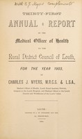 view [Report 1903] / Medical Officer of Health, Louth (Union) R.D.C.