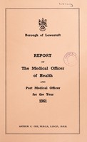 view [Report 1961] / Medical Officer of Health, Lowestoft Borough and Port.