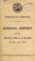 view [Report 1947] / Medical Officer of Health, Lymington Borough.