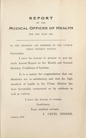 view [Report 1908] / Medical Officer of Health, Lytham U.D.C.