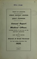 view [Report 1925] / Medical Officer of Health, Great Harwood U.D.C.