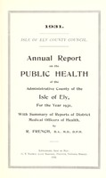 view [Report 1931] / Medical Officer of Health, Isle of Ely County Council.