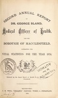 view [Report 1874] / Medical Officer of Health, Macclesfield Borough.