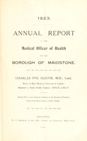 view [Report 1923] / Medical Officer of Health, Maidstone U.D.C. / Borough.