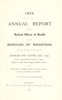 view [Report 1925] / Medical Officer of Health, Maidstone U.D.C. / Borough.