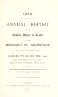 view [Report 1929] / Medical Officer of Health, Maidstone U.D.C. / Borough.