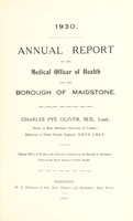 view [Report 1930] / Medical Officer of Health, Maidstone U.D.C. / Borough.