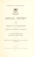 view [Report 1937] / Medical Officer of Health, Maidstone U.D.C. / Borough.