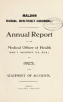 view [Report 1925] / Medical Officer of Health, Maldon R.D.C.