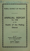 view [Report 1938] / Medical Officer of Health, Malling R.D.C.