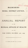 view [Report 1925] / Medical Officer of Health, Malmesbury R.D.C.