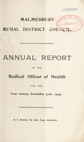 view [Report 1939] / Medical Officer of Health, Malmesbury R.D.C.