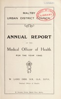 view [Report 1940] / Medical Officer of Health, Maltby U.D.C.