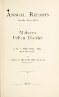 view [Report 1932] / Medical Officer of Health, Malvern U.D.C.