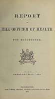 view [Report 1872-1873] / Medical Officer of Health, Manchester City.