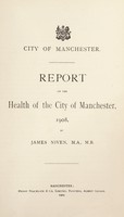 view [Report 1908] / Medical Officer of Health, Manchester City.