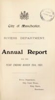 view [Report 1931] / Manchester, Rivers Dept.