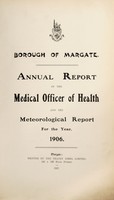view [Report 1906] / Medical Officer of Health, Margate Borough.