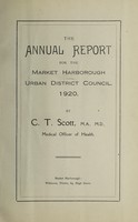 view [Report 1920] / Medical Officer of Health, Market Harborough U.D.C.