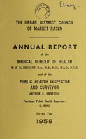 view [Report 1958] / Medical Officer of Health, Market Rasen U.D.C.