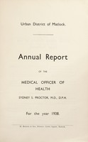 view [Report 1938] / Medical Officer of Health, Matlock U.D.C.