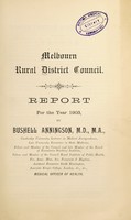 view [Report 1903] / Medical Officer of Health, Melbourn R.D.C.