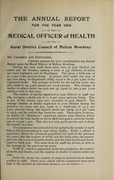 view [Report 1908] / Medical Officer of Health, Melton Mowbray R.D.C.