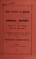 view [Report 1925] / Medical Officer of Health, Meriden R.D.C.