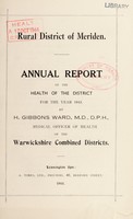 view [Report 1943] / Medical Officer of Health, Meriden R.D.C.