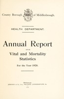 view [Report 1928] / Medical Officer of Health, Middlesbrough County Borough.