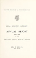 view [Report 1959] / School Medical Officer of Health, Middlesbrough County Borough.