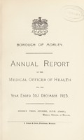 view [Report 1925] / Medical Officer of Health, Morley Borough.